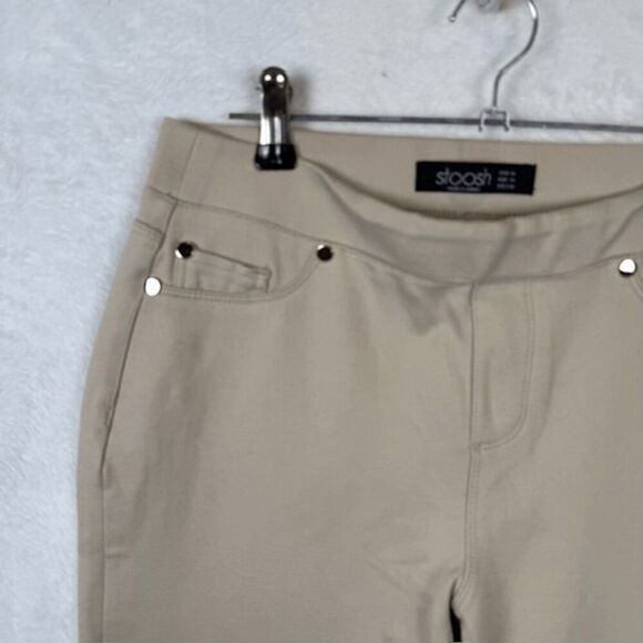 Stoosh Pull On Stretch Pants Creamy Beige Khaki Legging Size Medium - Picture 2 of 10